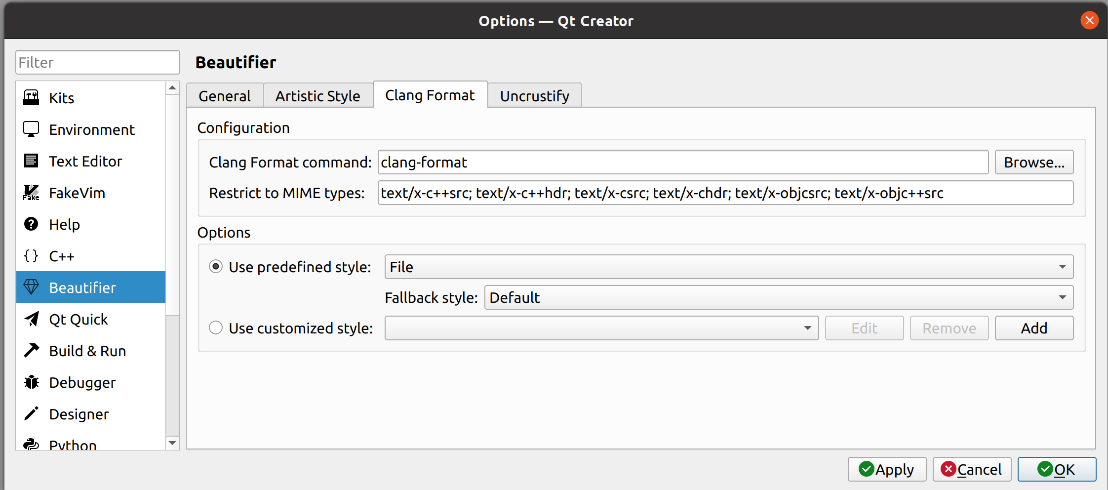 clang-format-qtcreator